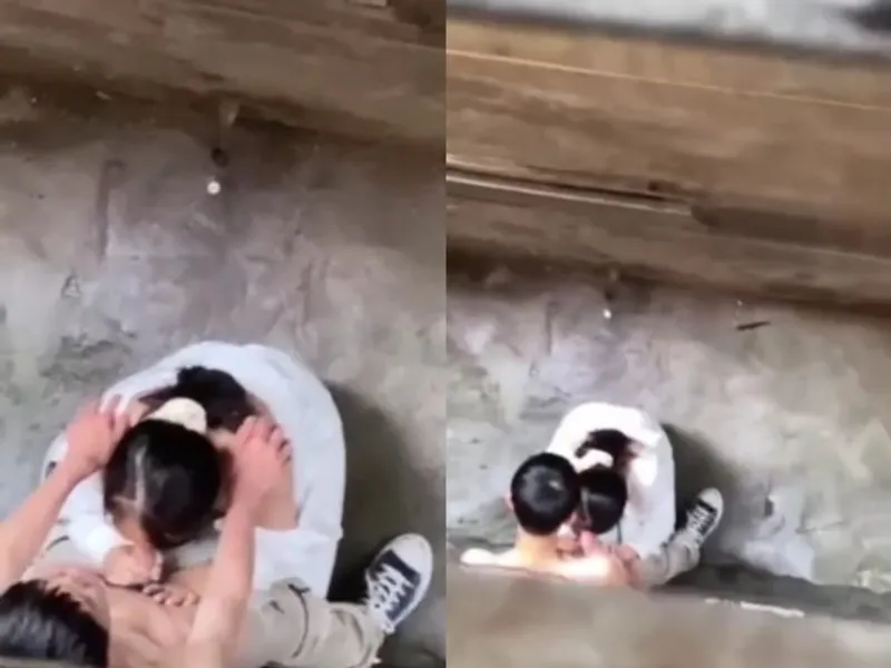 Quay lén nữ sinh mút Cậu bé thằng bồ ở khe nhà