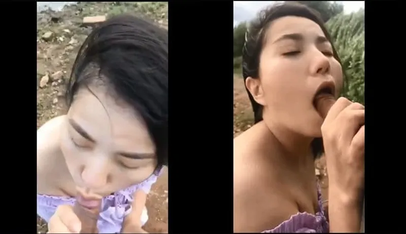 Cô bạn gái bj cho bạn gái bên bờ sông