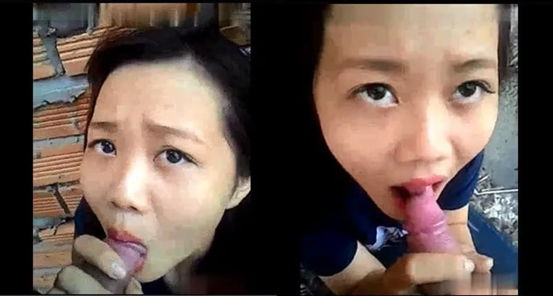 Tình nhân mút dương vật ở vườn sau nhà